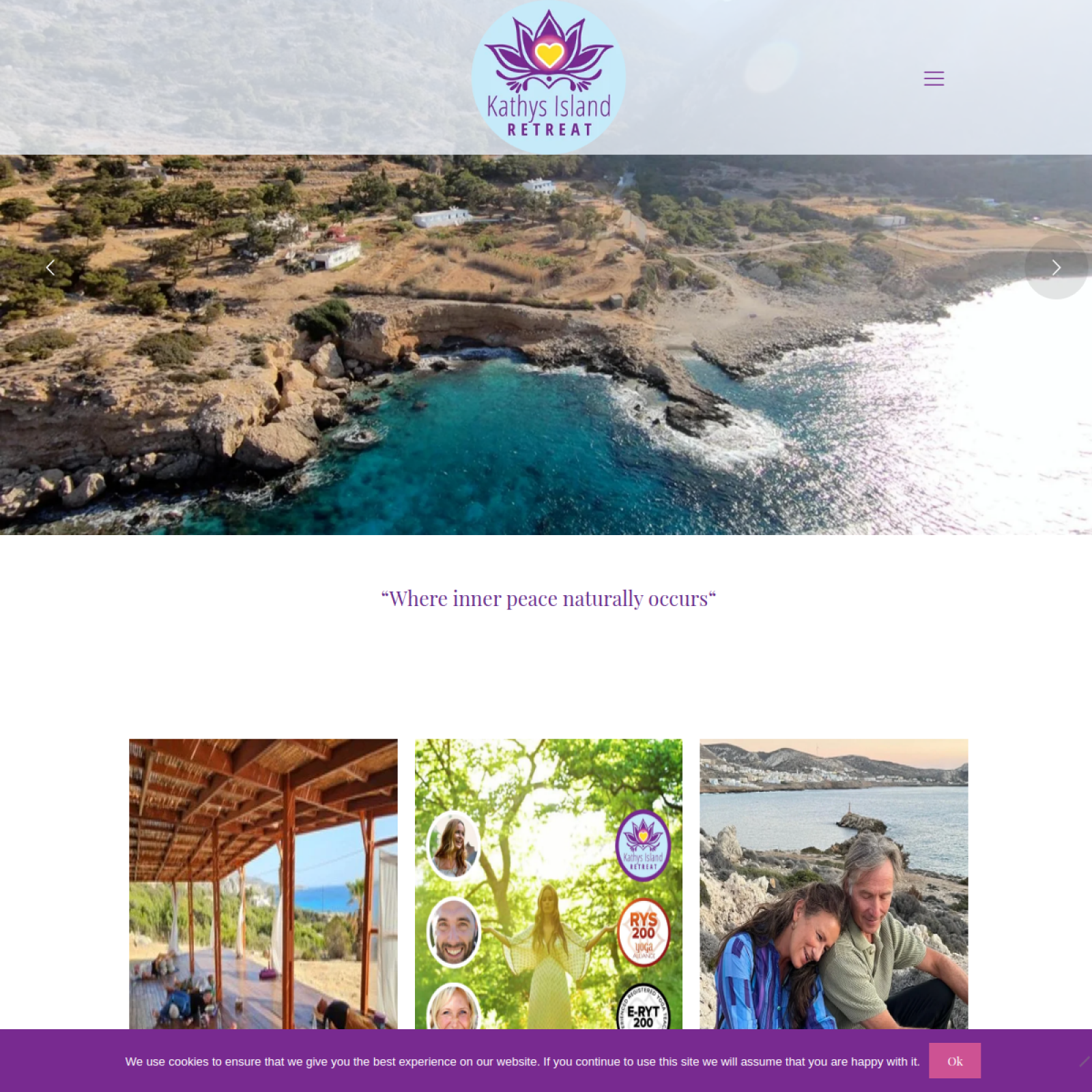 kathysislandretreat.com homepage screenshot